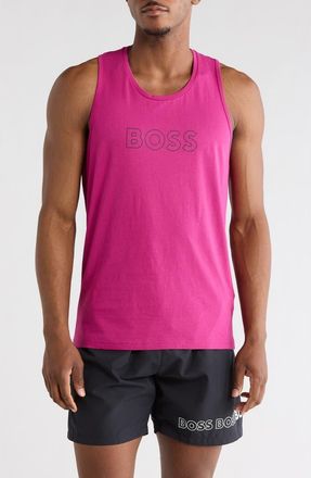 BOSS Beach Logo Tank Top in Medium Pink at Nordstrom Rack, Size Xx-Large