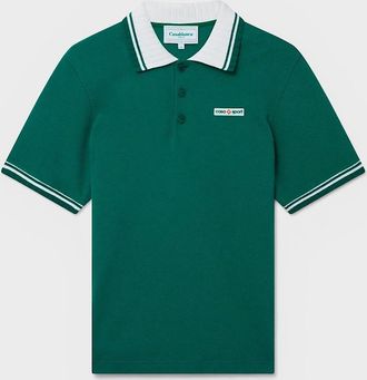 Casablanca Mens Textured Pique Polo Evergreen - Size: 38