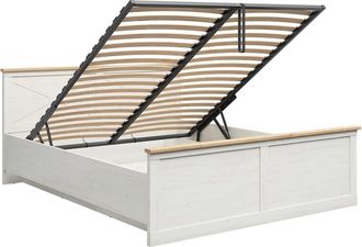 Petits Meubles Cama canap&eacute; 180x200 con somier estratificado Blanco marr&oacute;n