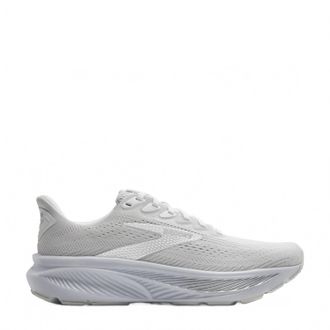 Brooks Womens Ghost 17 Running Shoes In White/white/grey