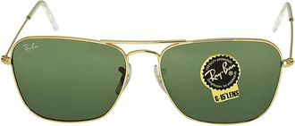 Ray-Ban Caravan Green Classic G-15 Square Unisex Sunglasses RB3136 001 58