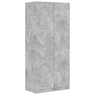 Berkfield Home Wardrobe Concrete Grey 90x52x200 cm Engineered Wood | Size: 90 x 52 x 200 cm
