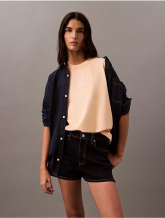 Calvin Klein Jeans Calvin Klein Womens Standard Logo Boxy Fit Crewneck T-Shirt - Orange - XS