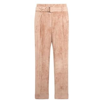 PESERICO High-Waisted Cropped Broeken - Dames - Vrijetijds broeken - Beige - XL - Broeken