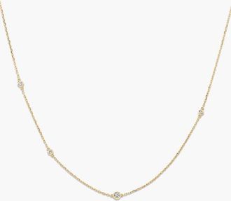 Mejuri Multi Station Round Diamond Necklace in Yellow Gold /Diamond by MEJURI at Nordstrom
