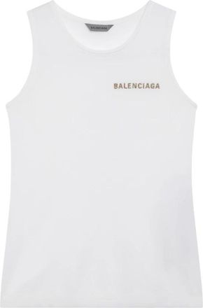 Balenciaga Tops, Dames, Wit, S, Cropped Tanktop