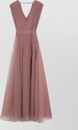 Brunello Cucinelli silk belted maxi dress