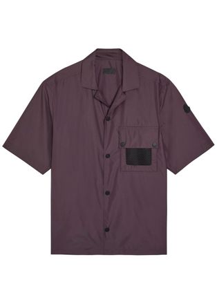 Moncler Logo Ripstop Shell Shirt - Purple - XL