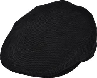 Maz Accessoires Mens Corduroy Flat Cap Peaked Country Cord Hat Sizes 56 to 62cm Black