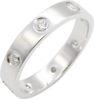 Cartier Silver Clear White Gold (18K) Band Ring (Pre-Owned)