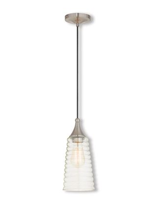 Livex Lighting Livex Art Glass 1-Light Brushed Nickel Mini Pendant