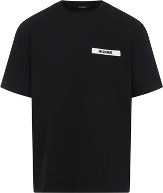 Jacquemus Gros Grain T-shirt - Heren - T-shirts - Zwart - 2XL - Katoen - Tops