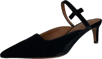 L'autre Chose Fluwelen sabot schoenen- Made in Italy - Dames - Pumps - Zwart - 36 EU - Schoenen