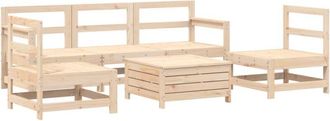 vidaXL Juego De Sof&aacute;s De Jard&iacute;n 6 Piezas Madera Maciza De Pino Vidaxl
