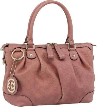 Gucci Pre-owned Vintage Hand Bag - Dames - Vintage Handtas - Roze - ONE Size - Leer - Vintage