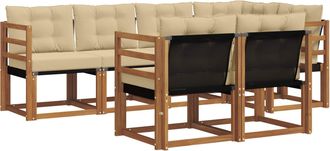 vidaXL Conjunto De Sof&aacute;s De Exterior 7 Uds. Natural Y Beige Vidaxl