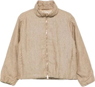 Herno Donzen Jas - Dames - Zomerjassen - Beige - L - Leer - Jassen