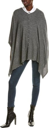 Sofiacashmere Pearl Trim Wool & Cashmere-Blend Poncho