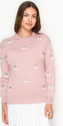 YAL New York Soft Pink Knit with Berry Detail