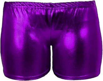 Generic Womens Metallic Hot Pants - Shiny Stretch Shorts for Dance, Raves, Festivals & Clubbing - Eye-Catching Partywear for Stage & Performance (as8, Alpha, 