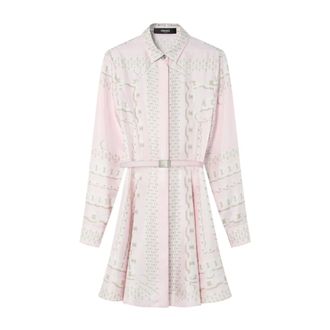 Versace Dames, Jurken, Roze, Maat: 3XS Zijde