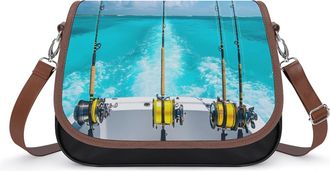 Generic Fishing Rod And Reel Crossbody Bags for Women Shoulder Messenger Bag Purse Handbags