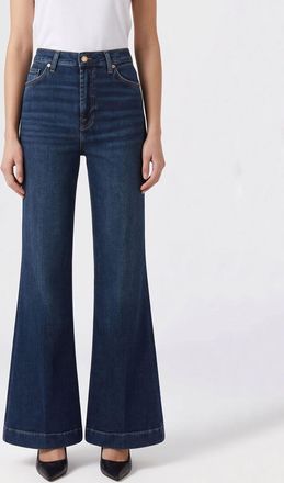7 For All Mankind Jeans flared a vita alta in denim di cotone a cinque tasche