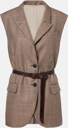 Brunello Cucinelli Houndstooth wool-blend vest