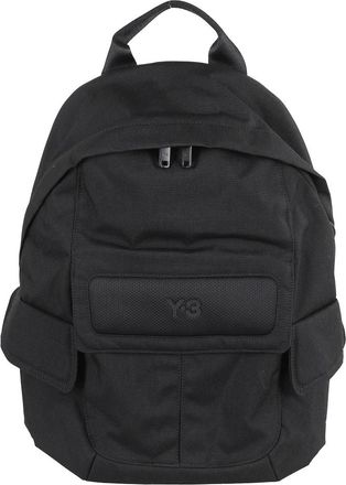 Yohji Yamamoto Zwarte Rugzak met Voorvak - Heren - Rugzakken - Zwart - ONE Size - Polyester - Tassen