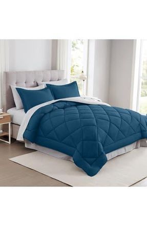 Modern Threads Solid Reversible 7-Piece Comforter Set in Navy at Nordstrom Rack, Size California King