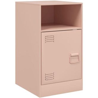 vidaXL Mesita de noche acero rosa 34,5x39x62 cm Vidaxl