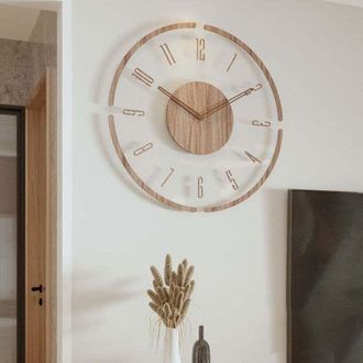 OEM [nunca Usado] Reloj De Pared Decorativo De Madera Estilo Vintage, Decoraci&oacute;n Del Hogar, Dise&ntilde;o Redondo Calado, Reloj De Arte Moderno (35 Cm)
