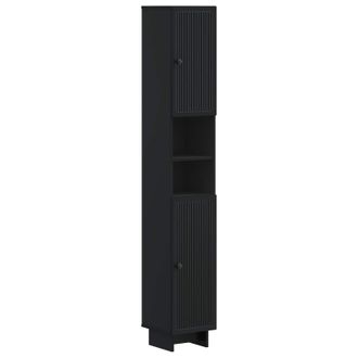 vidaXL Armario De Ba&ntilde;o Con Estante Abierto Ede Negro 30 X 31 X 190 Cm Vidaxl