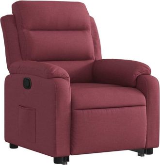 vidaXL Sill&oacute;n Reclinable Elevable Tela Rojo Tinto Vidaxl