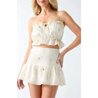 Guess Hayden Ruffle Crop Camisole in F0D9-Open at Nordstrom, Size X-Small