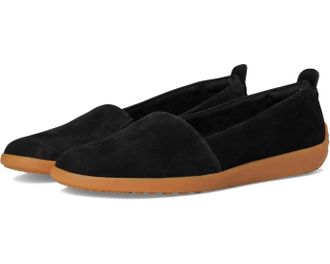 Softwalk Womens Softwalk Deva Flats Black Nubuck Casual Round Toe Slip On HAWK1664