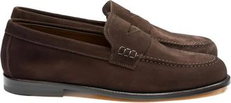 Doucal's Donkerbruine platte schoenen - Heren - Loafers - Bruin - 41 EU - Schoenen