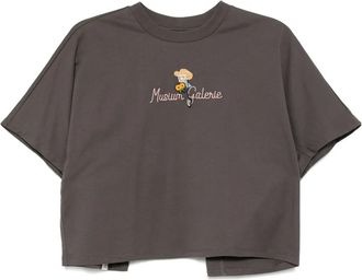 Musium Div. bead-embellished T-shirt - women - Polyester/Cotton - 38 - Grey