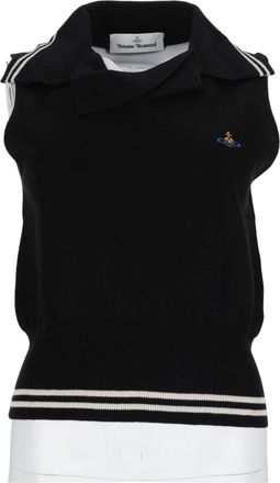 Vivienne Westwood Black Striped Cotton-Cashmere Knit Top