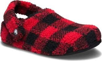 Crocs Classic Cozzzy Polyester Heren Slippers Varsity Rood/Zwart