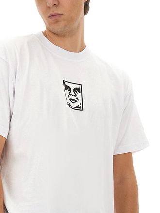 Obey Logo Cotton T-Shirt - White