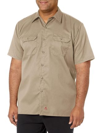 Red Kap Mens Utility Uniform Shirt, Khaki, XXL