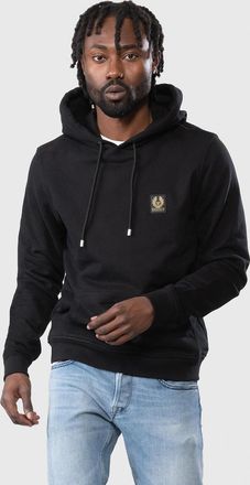 Belstaff Mens Belstaff Mens Pullover Logo Patch Hoodie - Black - Size: 40