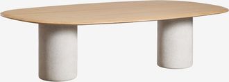 Sklum Mesa De Comedor Ovalada En Mdf Y Cemento Lysander Sklum 270 X 110 Cm