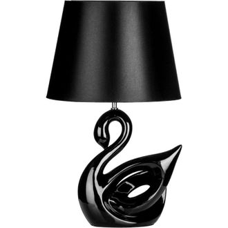 Premier Housewares Swan Black Polyresin Table Lamp - Premier Housewares
