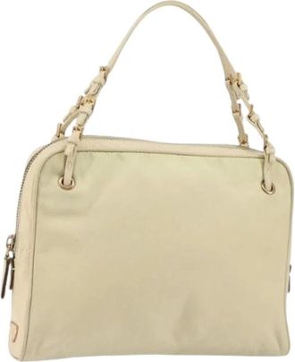 Prada Pre-owned Nylon Schoudertas - Dames - Vintage Schoudertas - Beige - ONE Size - Nylon - Vintage