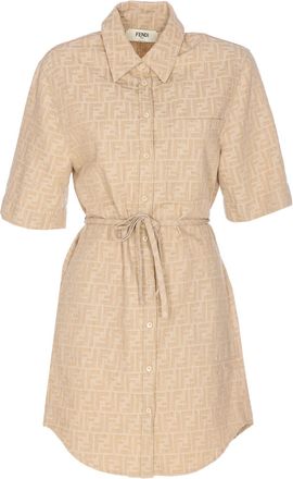 Fendi Ff Logo Denim Dress
