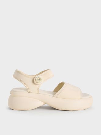 Charles & Keith Flower-Buckle Platform Sports Sandals