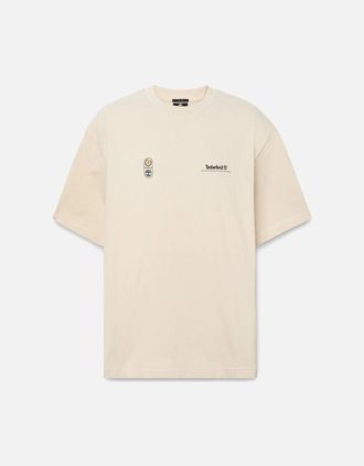 Timberland Mens Graphic Cotton T-shirt Beige - Cream - Size: 40