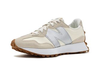 New Balance Classics 327 Womens Shoes Angora/Silver Metallic : 11.5 B - Medium, Synthetic/Suede